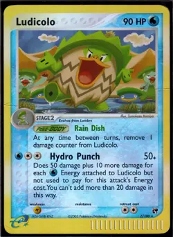 Ludicolo 7/100 Holo R Sandstorm Pokemon Reverse Holo HP - Image 1