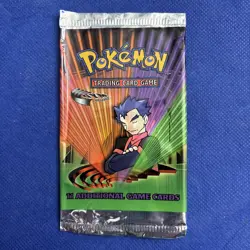 2000 *EMPTY BOOSTER PACK* Pokemon Gym Challenge Koga Artwork Wrapper VINTAGE 742818062244 - Image 1