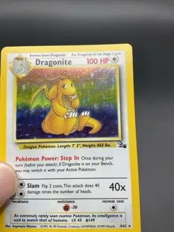 Dragonite 4/62 Fossil Holo Pokemon HP Unlimited English - Image 2
