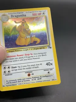 Dragonite 4/62 Fossil Holo Pokemon HP Unlimited English - Image 3
