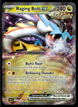 2024 TCG Pokemon #123 Raging Bolt ex 123/162 Holo Double Rare Temporal Forces - Image 1