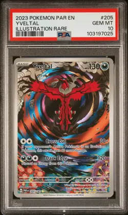 Yveltal 205/182 Illustration Rare Paradox Rift Pokemon English PSA 10 GEM - Image 1