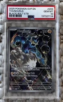 2025 POKEMON SVP EN-SV BLACK STAR PROMO #209 THUNDURUS PSA 10 - Image 1