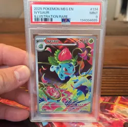 Pokemon TCG Ivysaur 134/132 Me01: Mega Evolution Illustration Rare Holo PSA 9 - Image 1