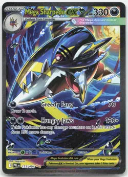 Mega Sharpedo ex 127/094 Special Illustration Rare Phantasmal Flames Pokemon NM - Image 1