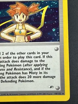 2000 Pokemon Gym Heroes Holo Misty 18/132 💫 Swirl - Image 5