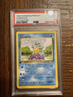 Pokemon 1999 French Squirtle 1st Edition (Carapuce) Base Set 63/102 LP - Image 1