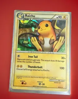 Raichu 10/123 HeartGold SoulSilver HGSS Cracked Holo Rare Pokemon TCG NM - Image 1