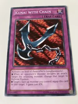 BP03-EN210 Kunai with Chain : Shatterfoil Rare 1st Edition Mint YuGiOh Card - Image 1