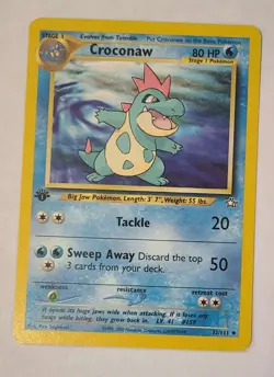 💛 MP Croconaw FIRST EDITION 32/111 Pokemon Card Neo Genesis - Image 1