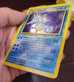 HOLO Kingdra RareNeo Genesis 008/111 Pokemon Card HP Dented - Image 5