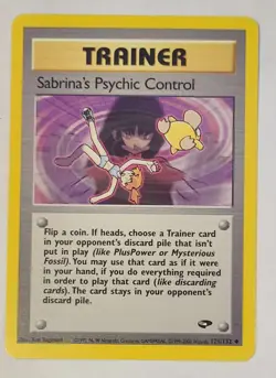 Sabrina's Psychic Control 121/132 Uncommon Gym Challenge Pokemon Card LP - Image 1