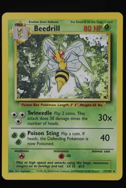 Beedrill - 17 - Base Set - Pokemon Card - Near Mint - Image 1