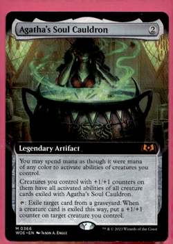 AGATHA’S SOUL CAULDRON EXTENDED ART WILDS OF ELDRAINE WOE ARTIFACT LP MTG 366 - Image 1