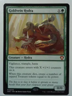 Goldvein Hydra *Mythic Rare* Magic MtG x1 SOC Commander Secrets of Strixhaven - Image 1