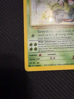 Pokemon Gym Challenge Erika's Venusaur Holo 004/132 LP-MP Toe Swirl - Image 5