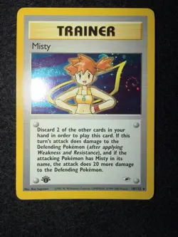 2000 Pokemon TCG - Misty 1st Edition Holo WOTC 18/132 - Gym Heroes - 💫Swirl💫 - Image 2