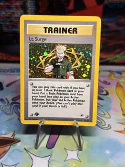 Lt. Surge (1st Edition) 017/132 Pokemon Gym Heroes Holo - LP - Image 1
