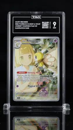 2025 Pokemon JTG Lillie's Ribombee 164/159 Illustration Rare TAG mint 9 - Image 1