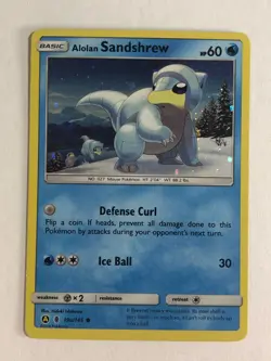 Pokemon TCG Pokemon TCG Guardians Rising Alt Holo Alolan Sandshrew 19a/145 LP - Image 1