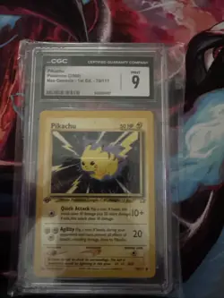 Pokemon 1st Edition Neo Genesis Pikachu 70/111 CGC 9 PSA Rare Vintage - Image 1
