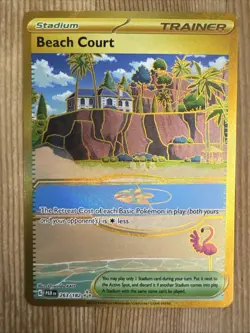 Beach Court 263/182 Pokemon TCG S&V Paradox Rift Gold Secret Rare NM - Image 1