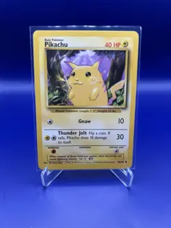 Pokemon TCG Pikachu 58/102 Base Set Unlimited Yellow Cheeks LP - Image 1