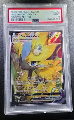 Pokemon Zeraora VMAX GG42/GG70 Crown Zenith Ultra Rare Full Art Holo PSA 9 - Image 2
