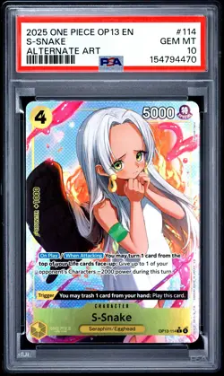 2025 ONE PIECE OP13-CARRYING ON HIS WILL ALTERNATE ART #114 S-SNAKE PSA 10 - Image 1