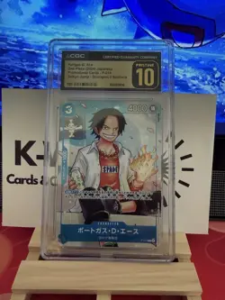 2024 ONE PIECE JAPANESE PROMO SAIKYO JUMP #P-074 PORTGAS D. ACE CGC 10 PRISTINE - Image 1