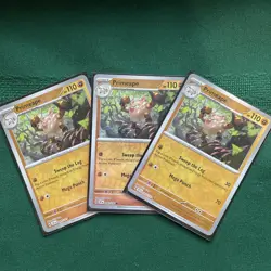 Pokemon Primeape 099/191 Surging Sparks Common Reverse Holo 3 Card Lot - Image 1