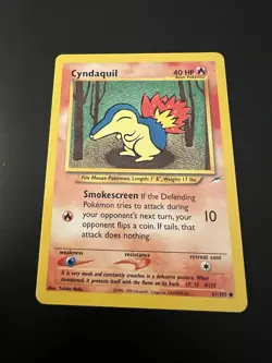 Cyndaquil 61/105 Neo Destiny Unlimited 2002 Pokemon Card Common NM - Image 1