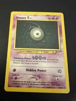 Unown Z 60/105 Neo Destiny Unlimited 2002 Pokemon Card Uncommon NM - Image 1