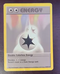 ❤ HP Double Colorless Energy 096/102 Pokemon Card - Image 3