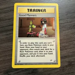 Good Manners 111/132 Pokemon Gym Heroes Trainer Vintage Trading Card - Image 1