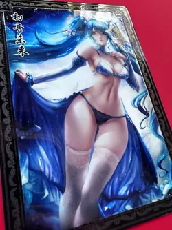 Hatsune Miku Anime Waifu Sexy Goddess Doujin Bikini Metal Card - Image 3