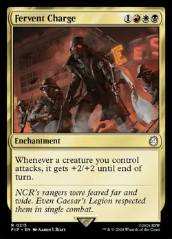 Fervent Charge - Foil Light Play, English Magic the Gathering MTG Universes Beyo - Image 1