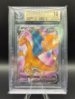 2020 Pokemon Champions Path ETB Promo Charizard V SWSH050 BGS Pristine 10 - Image 1