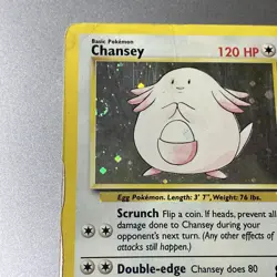 Pokemon Chansey 3/130 Holo Rare Base Set 2 2000 Swirl DMG - Image 2