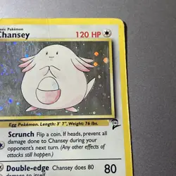 Pokemon Chansey 3/130 Holo Rare Base Set 2 2000 Swirl DMG - Image 3