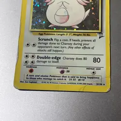 Pokemon Chansey 3/130 Holo Rare Base Set 2 2000 Swirl DMG - Image 4