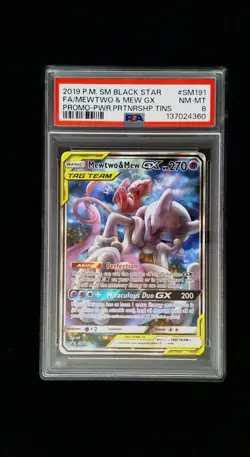 Mewtwo & Mew GX - SM Promos Promo SM191 2016 Pokemon TCG PSA 8 - Image 1