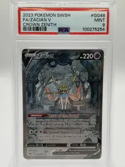 2023 Pokemon Crown Zenith Zacian V GG48/GG70 PSA 9 Mint Full Art Secret Rare - Image 2