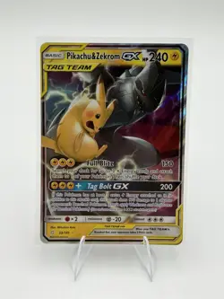 Pokemon Pikachu & Zekrom GX 33/181 SM-Team Up Ultra Rare Holo Tag Team GX NM - Image 1