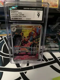 CGC 9 2025 Conkeldurr 127/086 Black Bolt Illustration Rare Holo 140 HP - Image 1