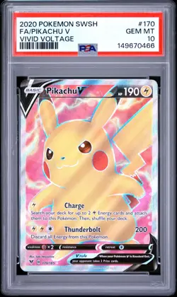 PSA 10 PIKACHU V 170/185 FULL ART VIVID VOLTAGE POKEMON ⚡ - Image 1