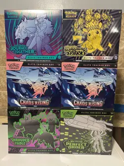 POKEMON TCG ETB LOT - NEW/SEALED ! Chaos Rising/ Journey Together/ Surging+ More - Image 1