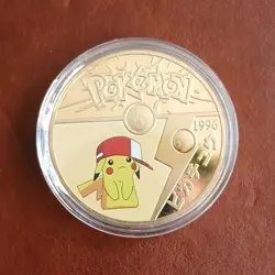 Pokemon Pikachu 1996 Gold Commemorative CCG Coin Token Metal (1) - Image 1