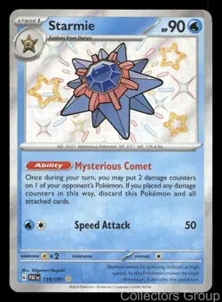 STARMIE 119/091 SHINY RARE PALDEAN FATES POKEMON NEAR MINT - Image 1