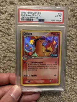 2005 POKEMON EX UNSEEN FORCES 45 QUILAVA-REVERSE FOIL PSA 4 - Image 1